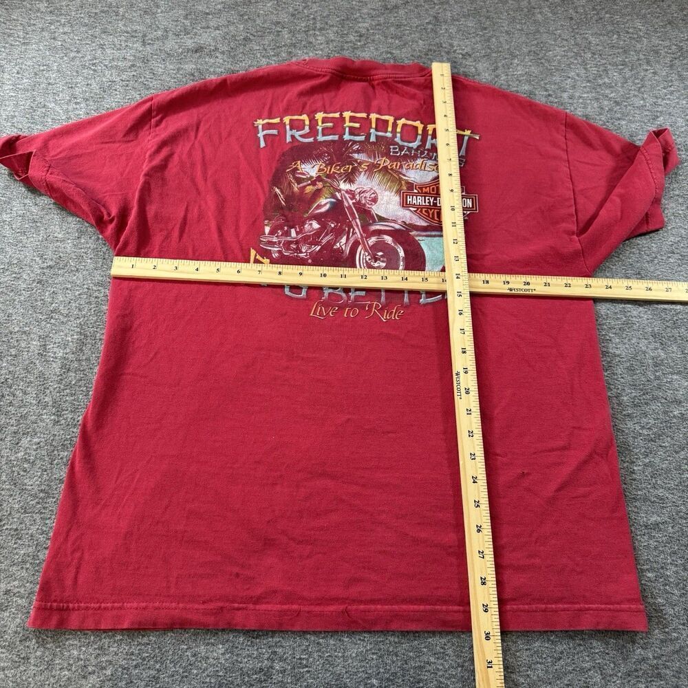 Harley Davidson Freeport Bahamas T-Shirt Biker's Paradise Motorcycles Men XL Red - Picture 7 of 9